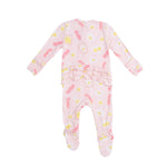 Bacon & Eggs Pink Zipper Footie - Denny's