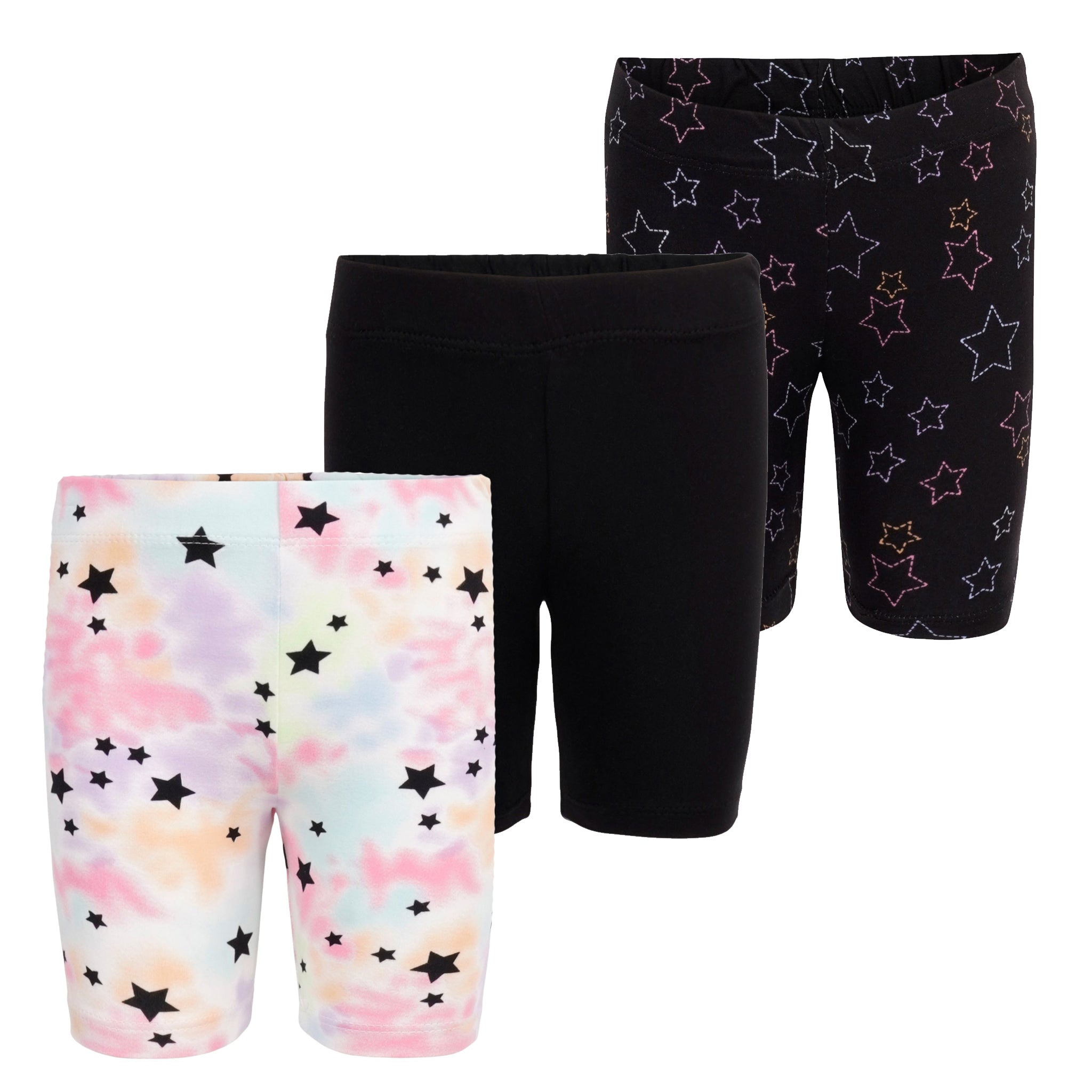 3pk Bike Shorts with Stars - Denny's
