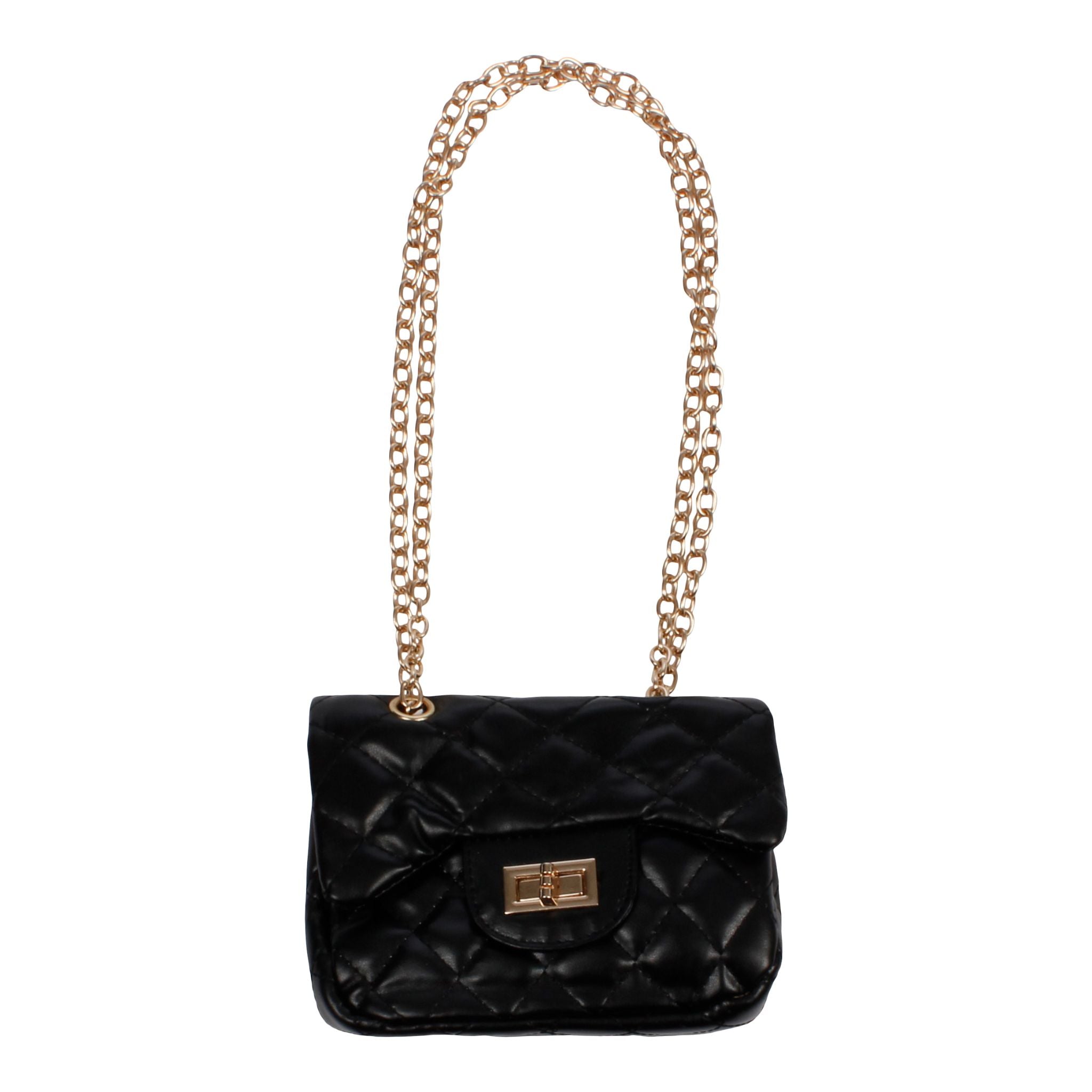 Quilted Gold Chain Purse Crossbody - Denny's