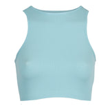 High Neck Crop Tank - Denny's