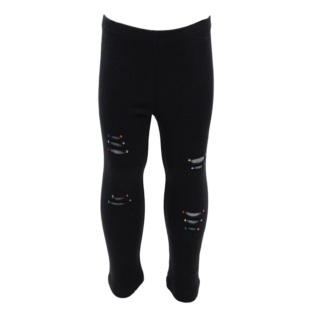 Legging Ripped Black Heather Grey - Denny's