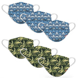 Camo Dragons and Sharks 6pk Disposable Masks - Denny's