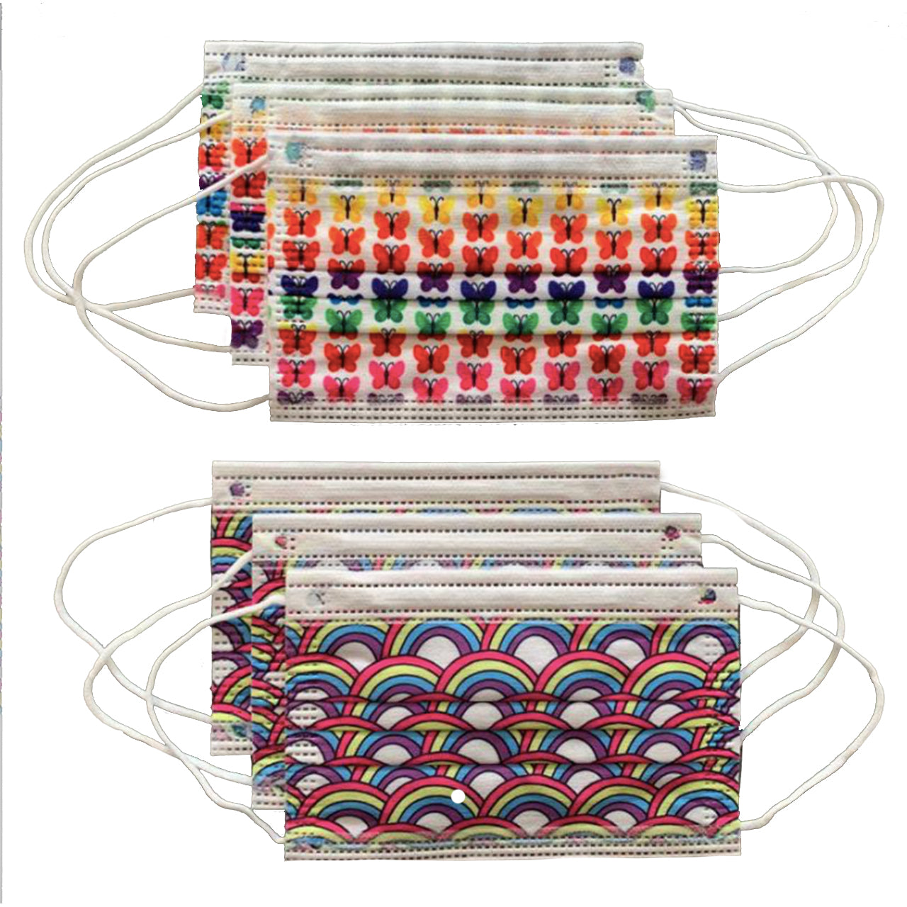 Rainbow and Butterflies 6pk Disposable Masks - Denny's