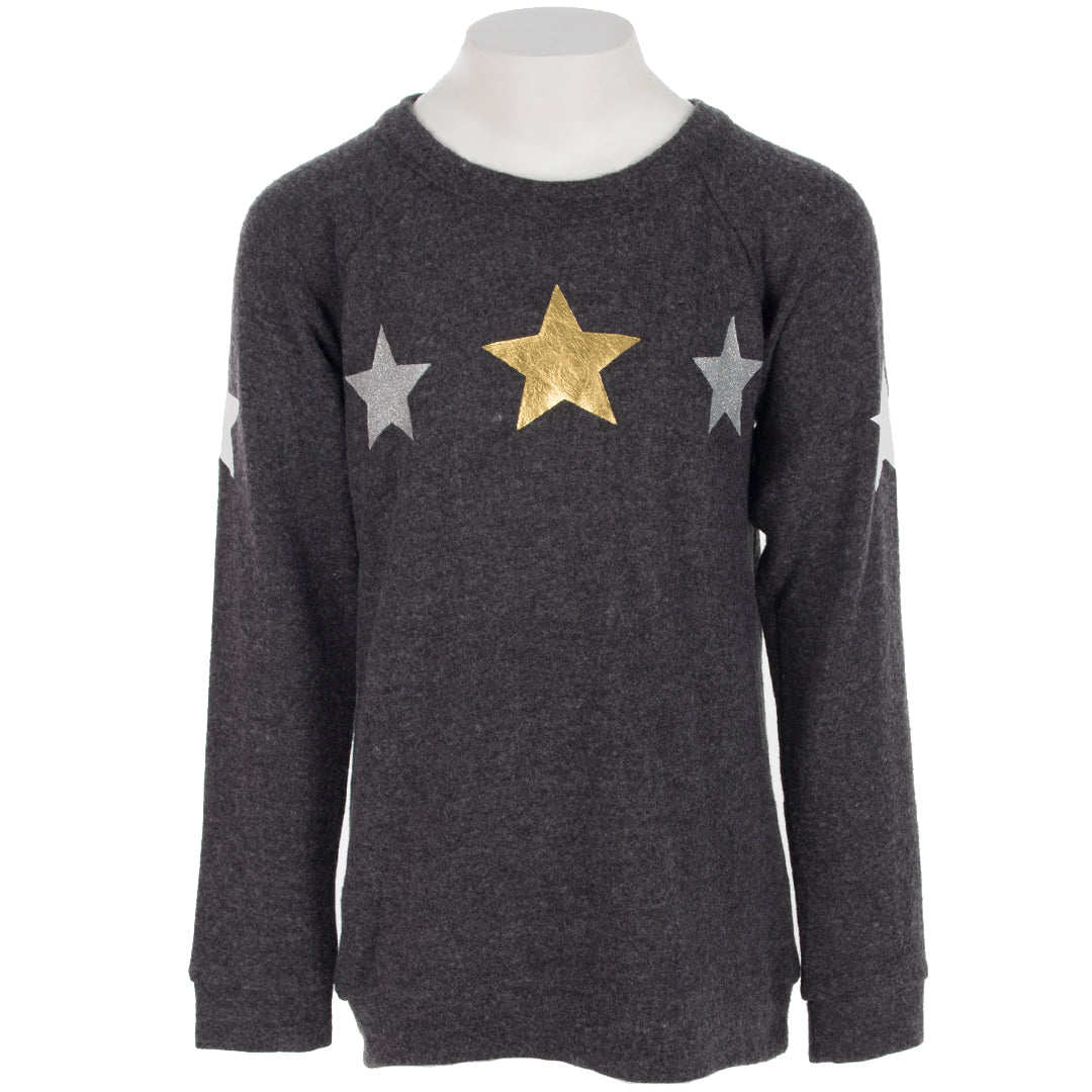 Hacci Top with Glitter Stars - Denny's