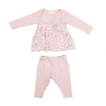 Pink Ribbon Ruffle Soutache 2pc Set - Denny's