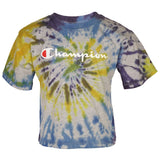 Royal Purple and Yellow Tie Dye Short Sleeve Tee - Denny's