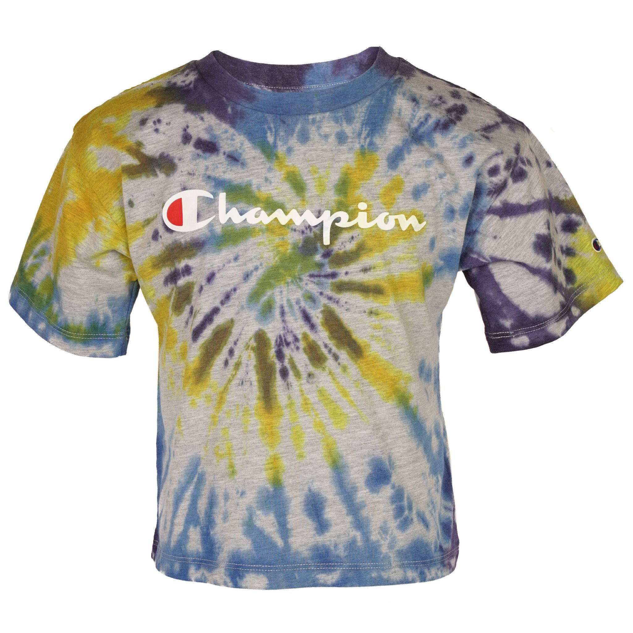 Royal Purple and Yellow Tie Dye Short Sleeve Tee - Denny's