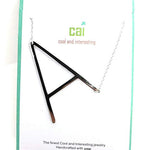 Silver Necklace with Initial A Sideways - Denny's