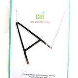 Silver Necklace with Initial A Sideways - Denny's