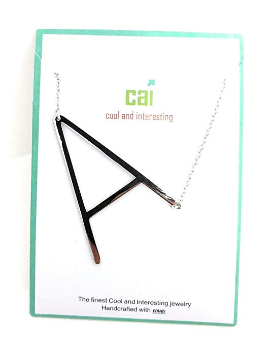 Silver Necklace with Initial A Sideways - Denny's