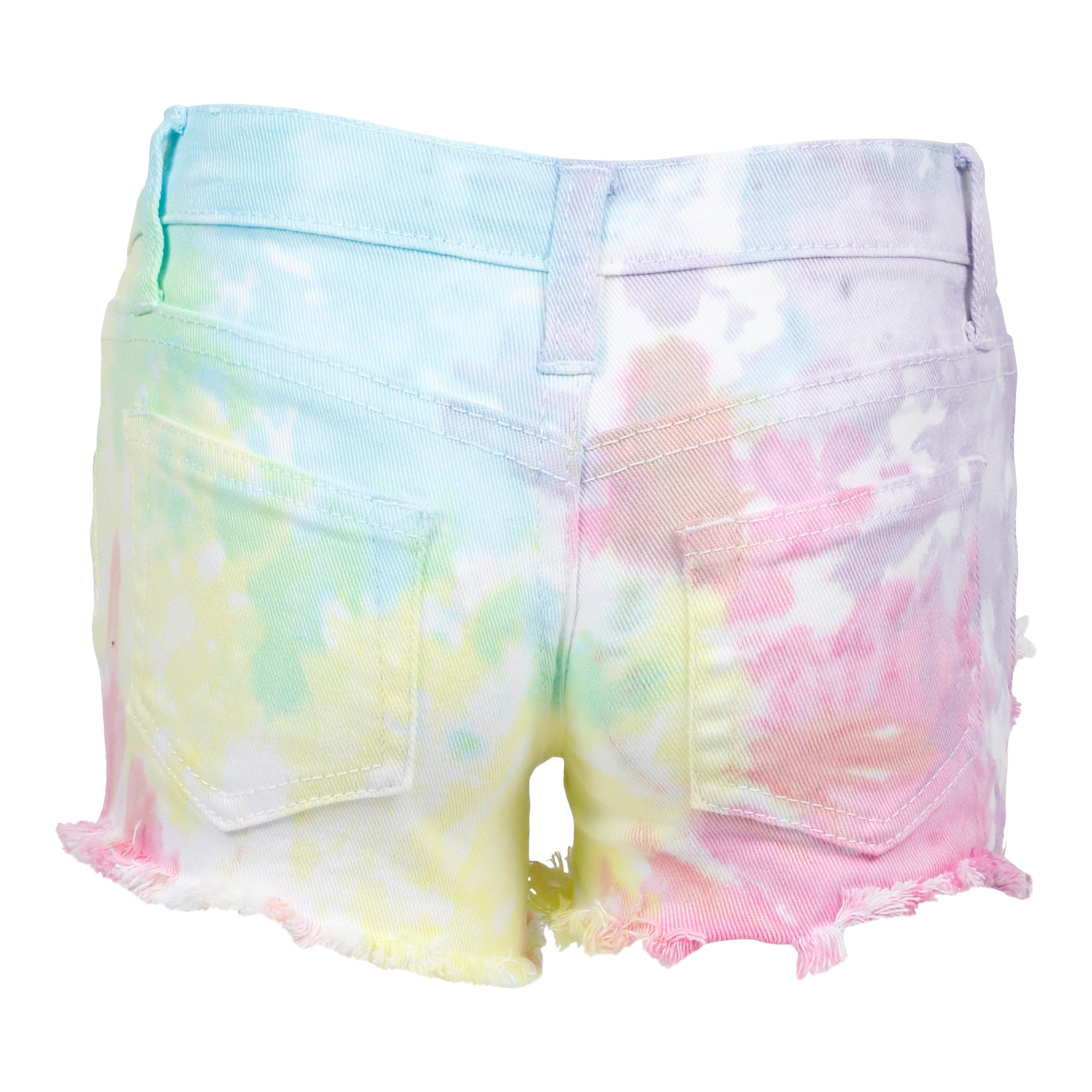 Multi Pastel Tie Dye Denim Short - Denny's