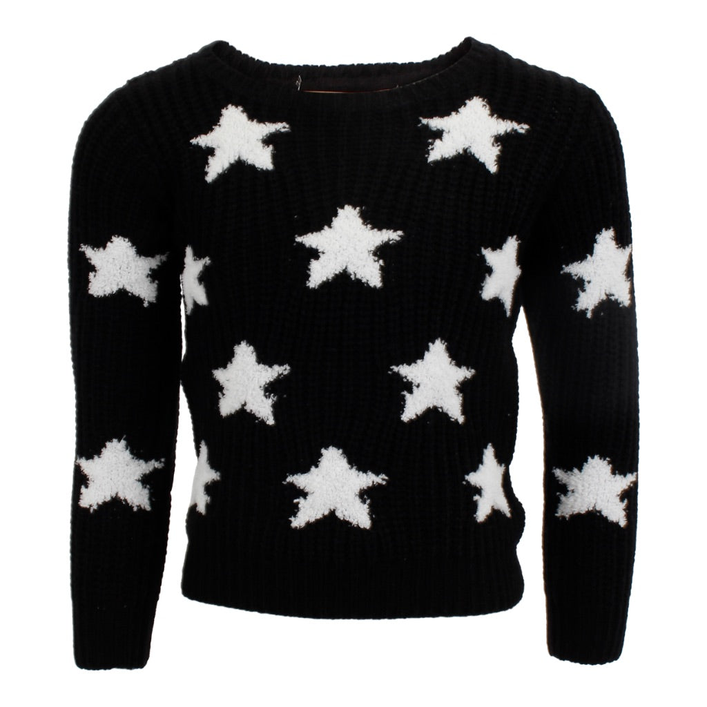 Long Sleeve Chenielle Sweater with White Stars - Denny's