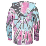 Pastel Black Sprial Tie Dye Distressed Hoodie - Denny's