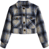 Crop Plaid Jacket - Denny's