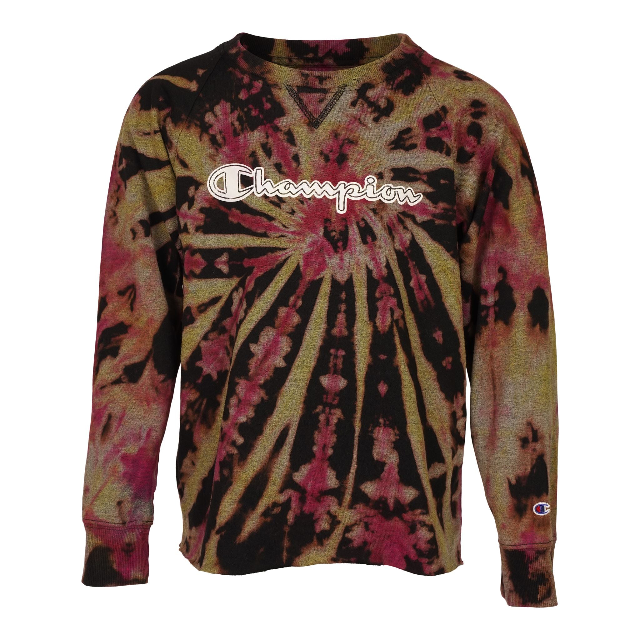 Orange Pink Tie Dye Bleach Sweatshirt - Denny's