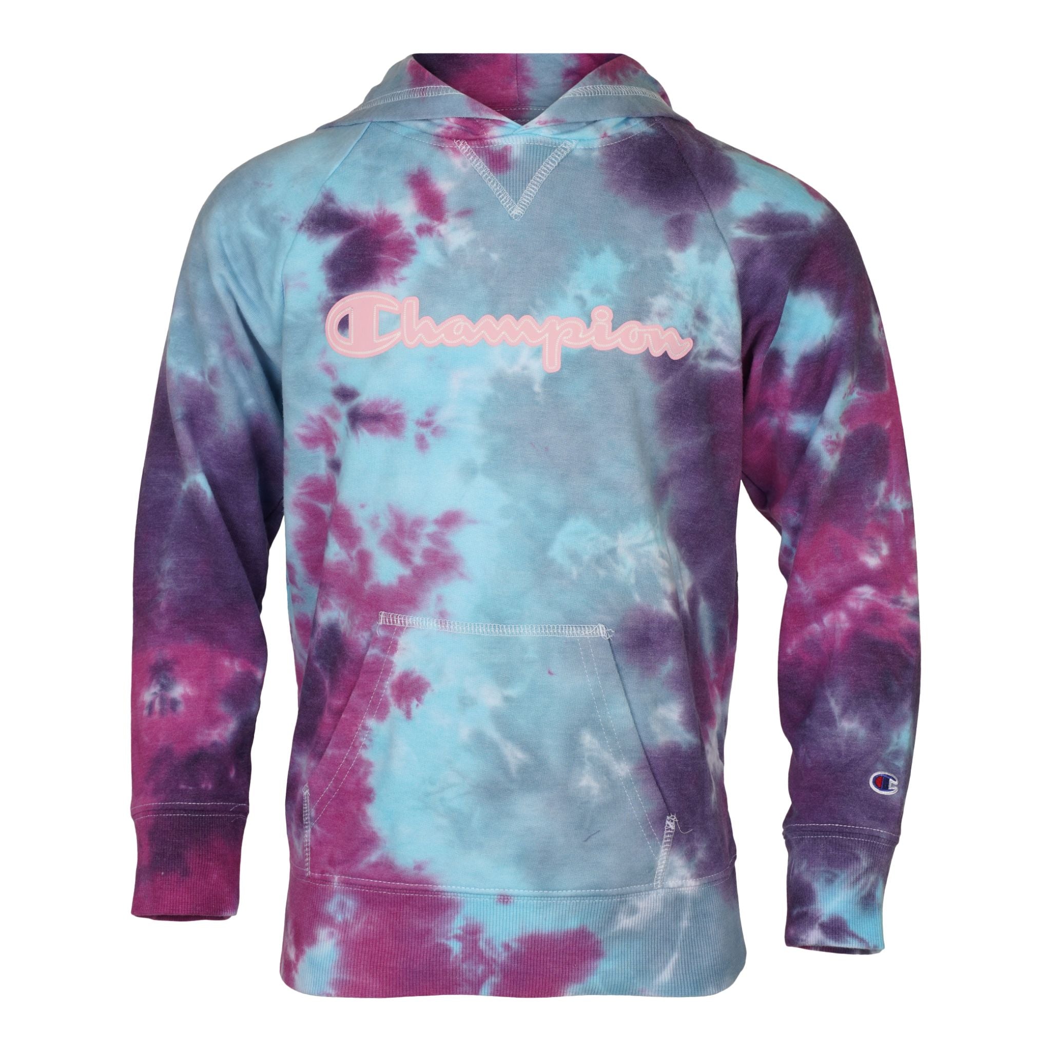 Purple Magenta Aqua Tie Dye Hoodie - Denny's