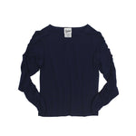 Long Sleeved Shirred Top - Denny's