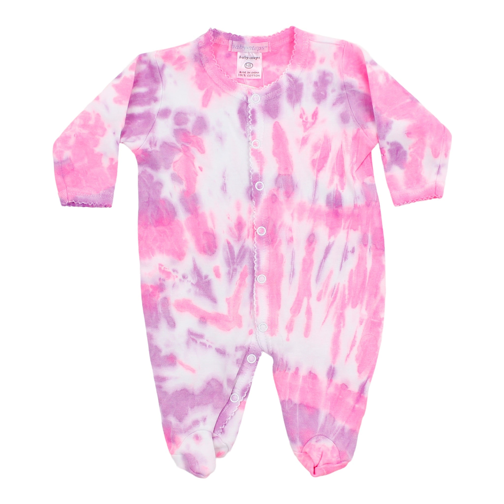 Footie Neon Pink Purple Tie Dye - Denny's