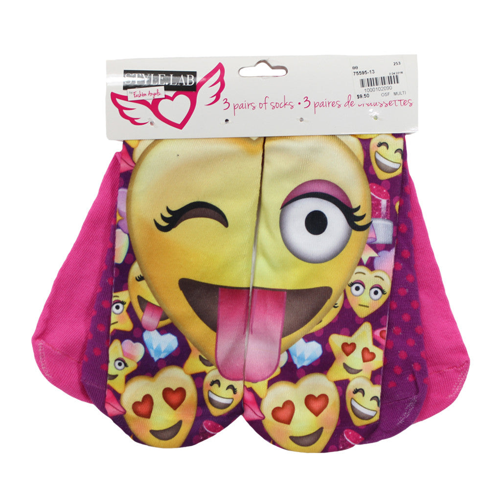 Three Pack Emoji Socks - Denny's