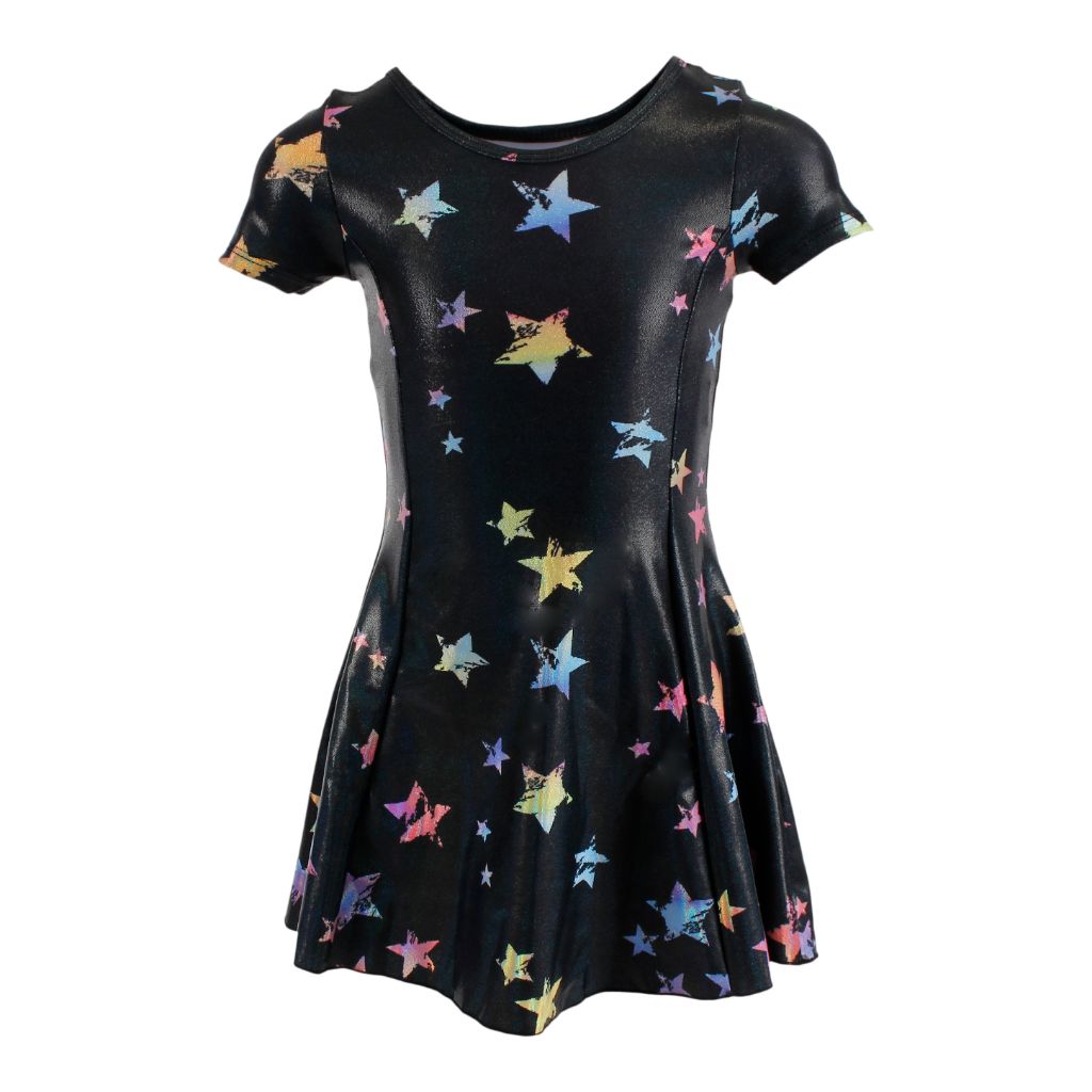 Short Sleeve Sparkle Stars Dress - Denny's