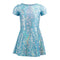 Short Sleeve Fit n Flare Dress w Stars Sparkle - Denny's