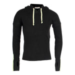 Long Sleeve Pullover Neon Yellow Drawstring and Stripe - Denny's