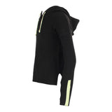 Long Sleeve Pullover Neon Yellow Drawstring and Stripe - Denny's