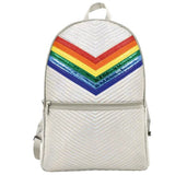 Silver Chevron Backpack with Rainbow Taping - Denny's