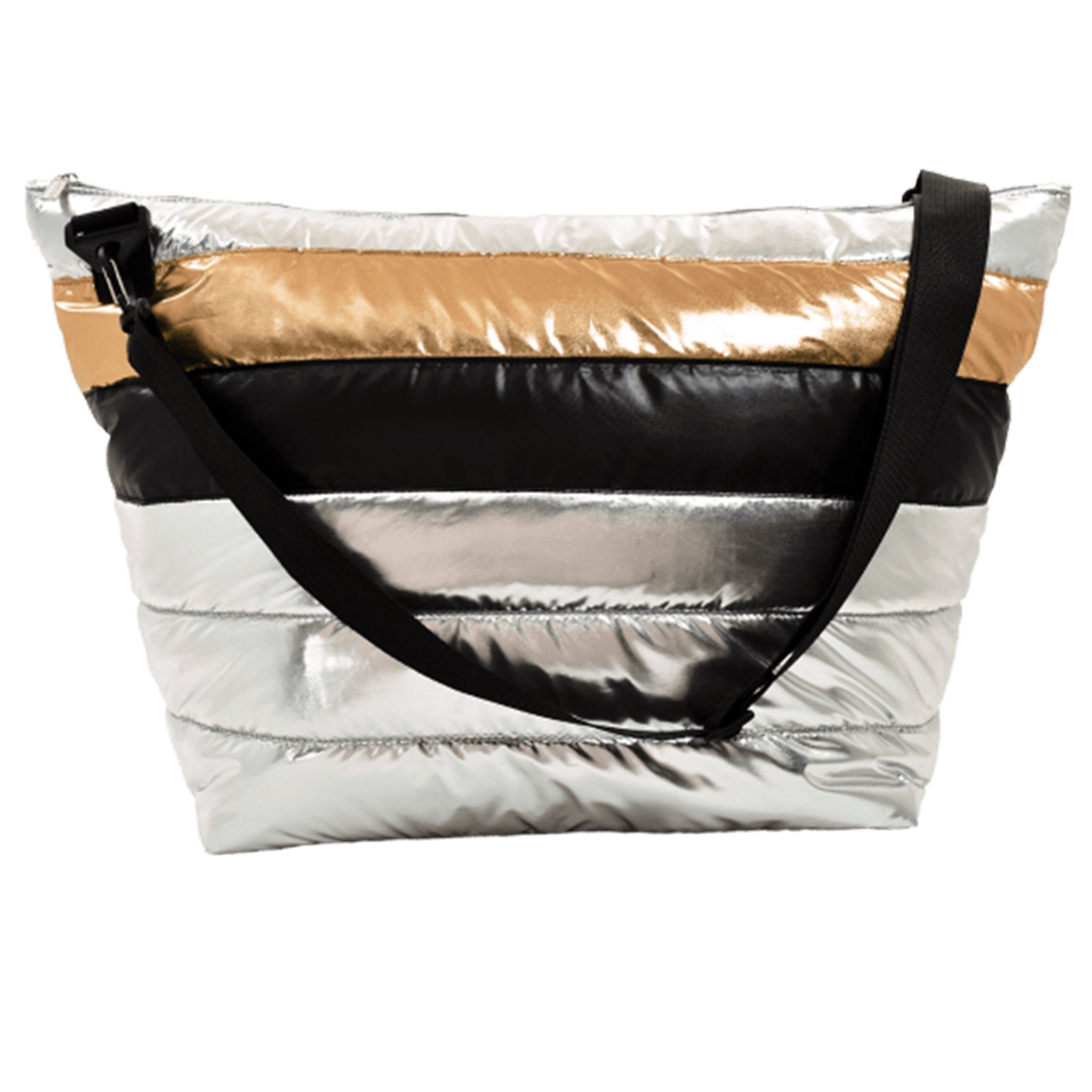 Silver and Gold Puffer Weekender Bag - Denny's