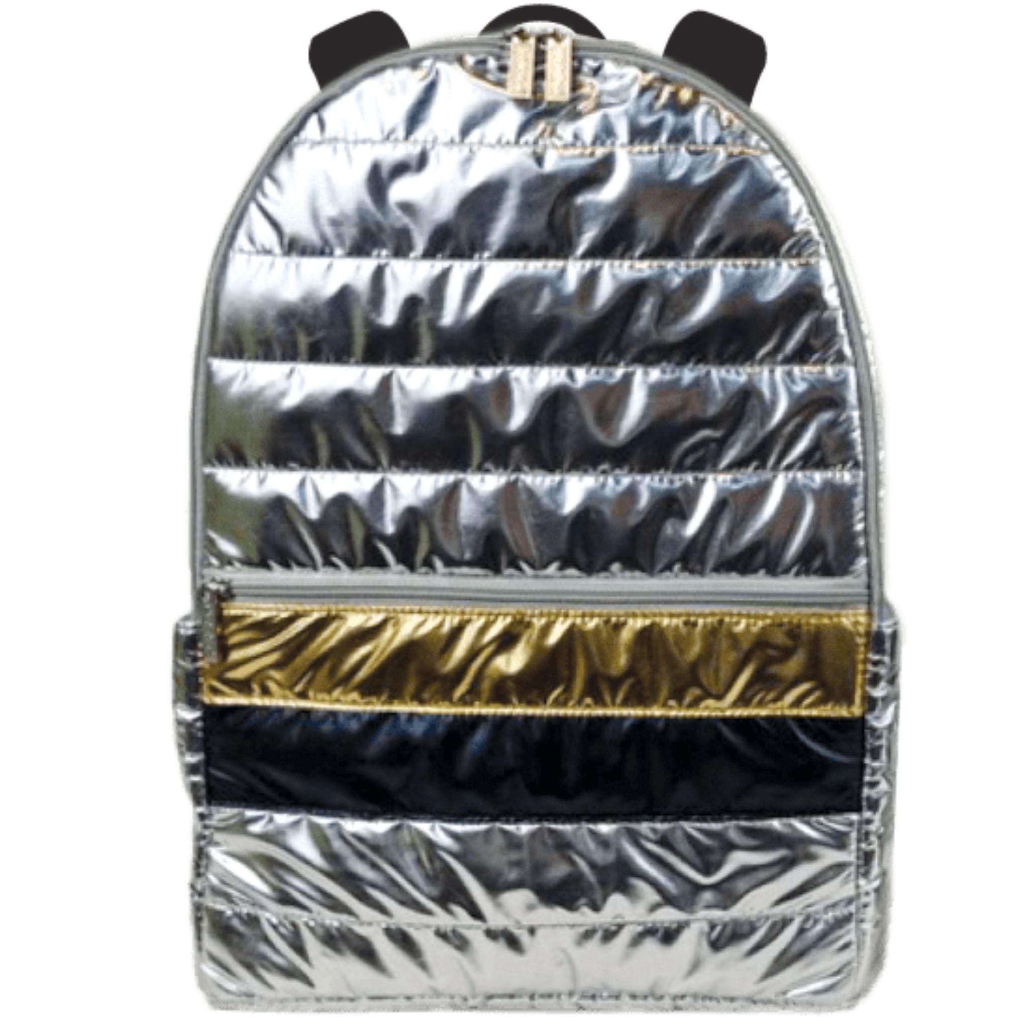 Silver & Gold Puffer Backpack