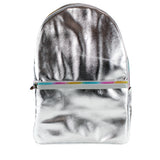 Silver Metallic Backpack with Rainbow Zipper - Denny's
