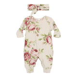 2pc Cabbage Rose Romper & Headband Set - Denny's
