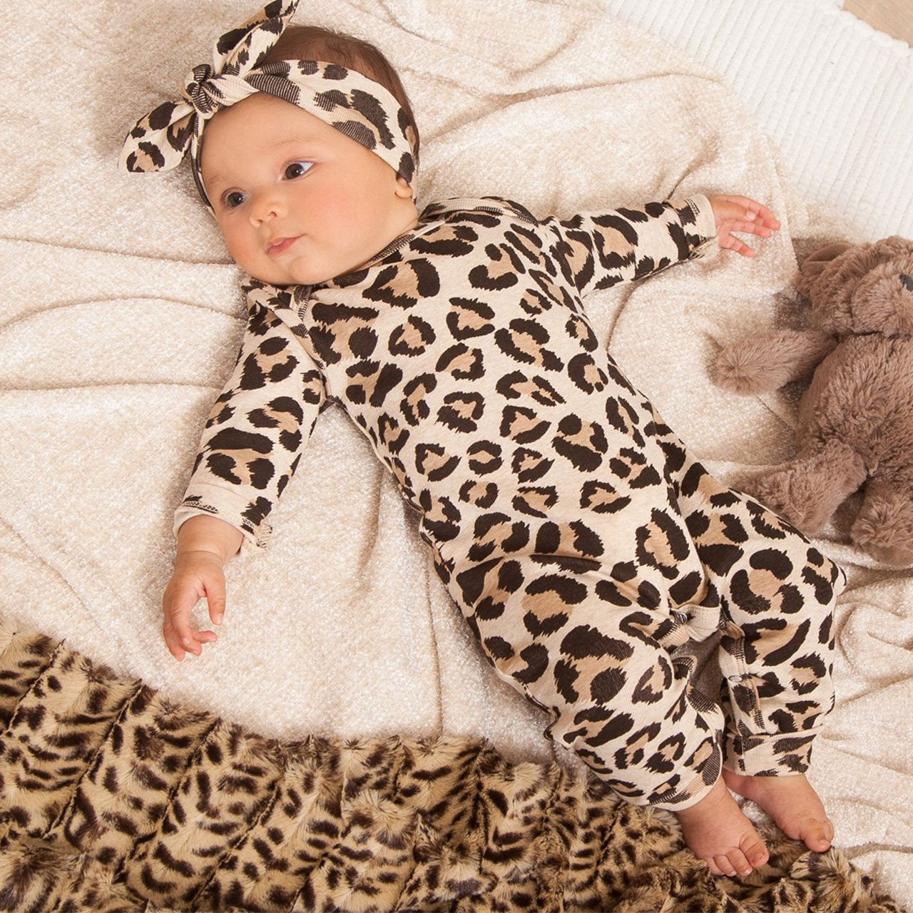 2pc Leopard Romper & Headband - Denny's