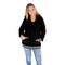 Stripe Band Fuzzy Open Cardigan - Denny's