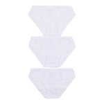 3 Pack White Cotton Spandex Bikinis - Denny's