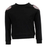 Long Sleeve Hi Lo Top with Heart Stone Shoulders - Denny's