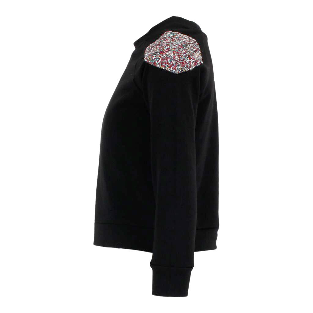 Long Sleeve Hi Lo Top with Heart Stone Shoulders - Denny's