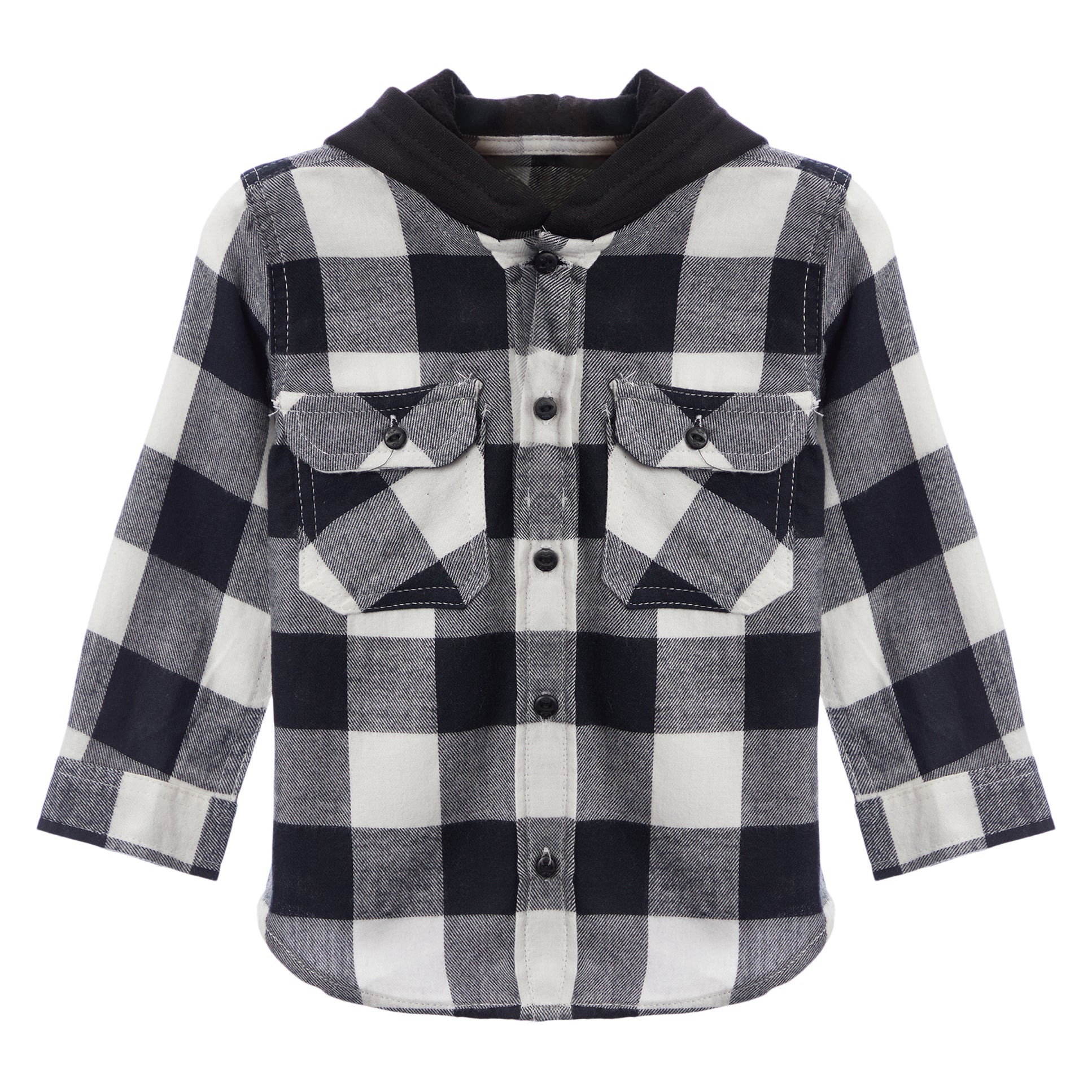Buffalo Check Flannel Hooded Shirt - Denny's