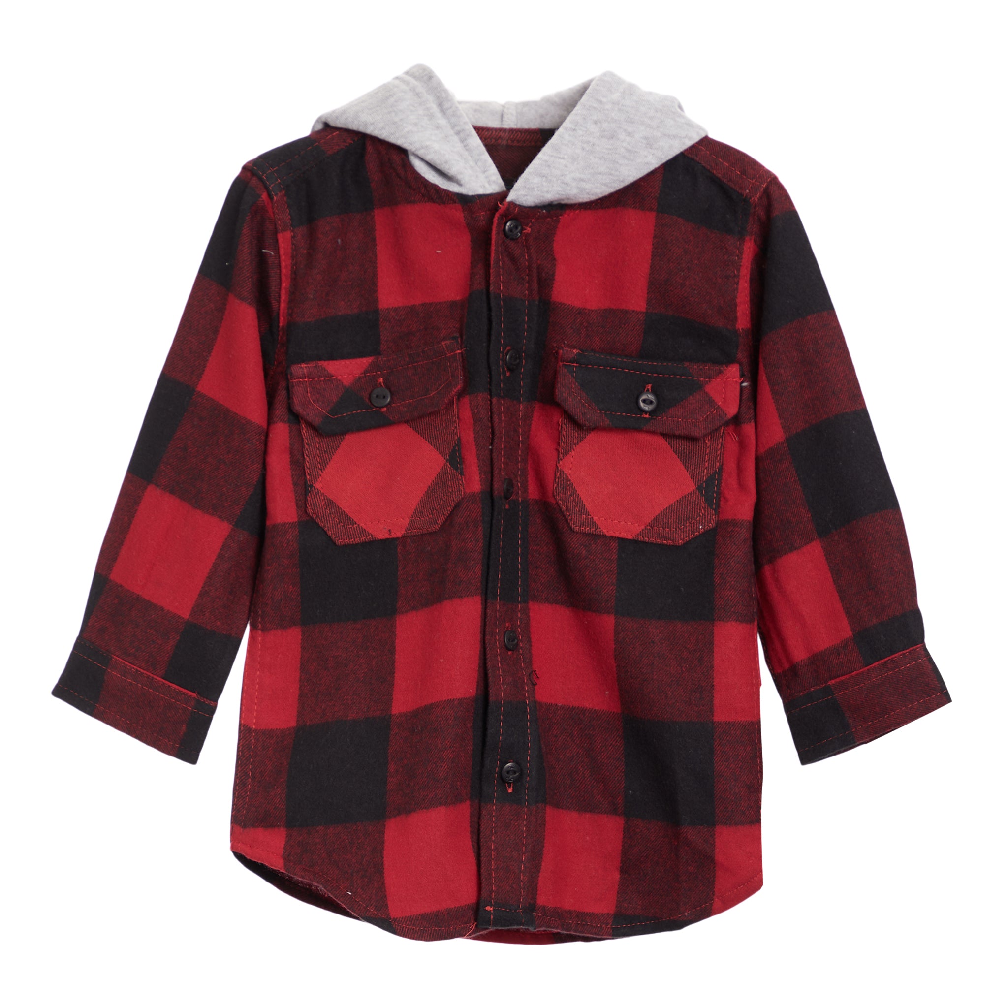 Buffalo Check Flannel Hooded Shirt - Denny's