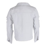 White Denim Jkt w Destruction - Denny's