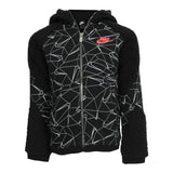 Print & Sherpa  Zip Hoodie - Denny's