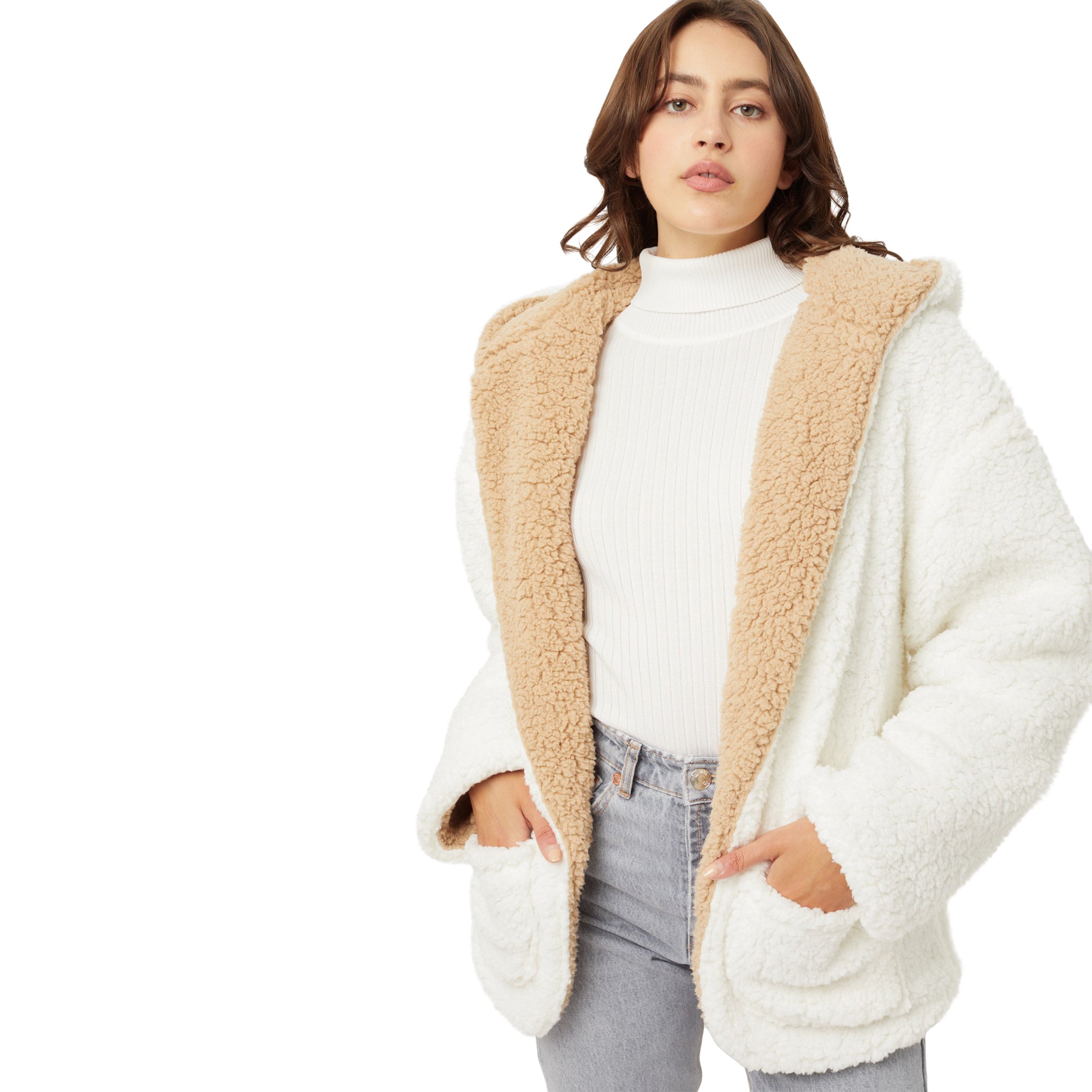 Reversible Fuzzy Hooded Jacket - Denny's