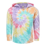 Long Sleeve Pocket Hoodie Blue Radience Tie Dye - Denny's