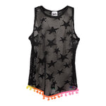 Star Mesh Multi Pom Poms Cover-Up - Denny's