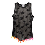 Star Mesh Multi Pom Poms Cover-Up - Denny's