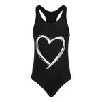 1pc White Open Heart Bathing Suit - Denny's