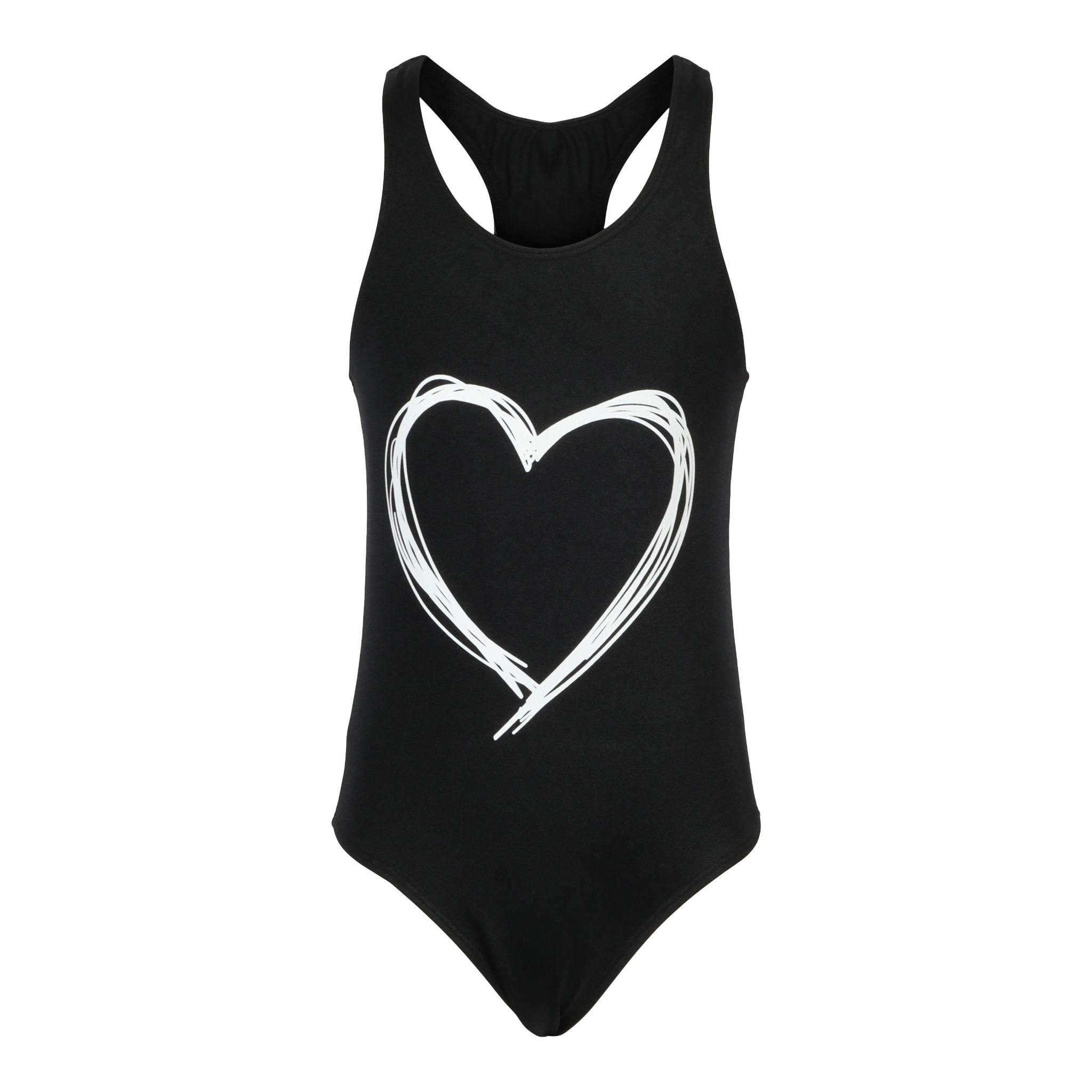 1pc White Open Heart Bathing Suit - Denny's