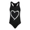 1pc White Open Heart Bathing Suit - Denny's