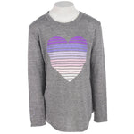 Long Sleeve Top with Purple Stripe Heart - Denny's