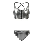 2pc Metallic Zipper Bikini - Denny's
